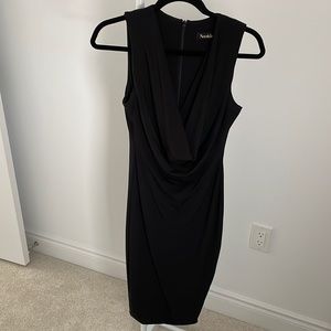 Black Swoop Neck Dress, M